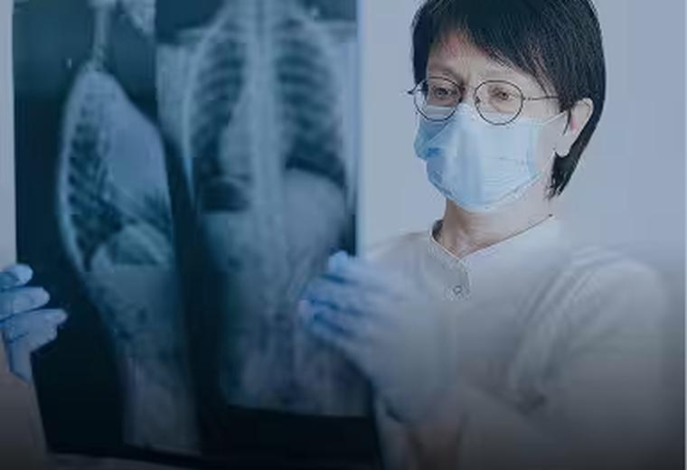 Doctor reviewing diagnostic imaging
